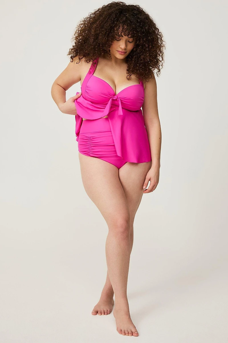 High-Waist High Leg Cheeky Swim Bottom