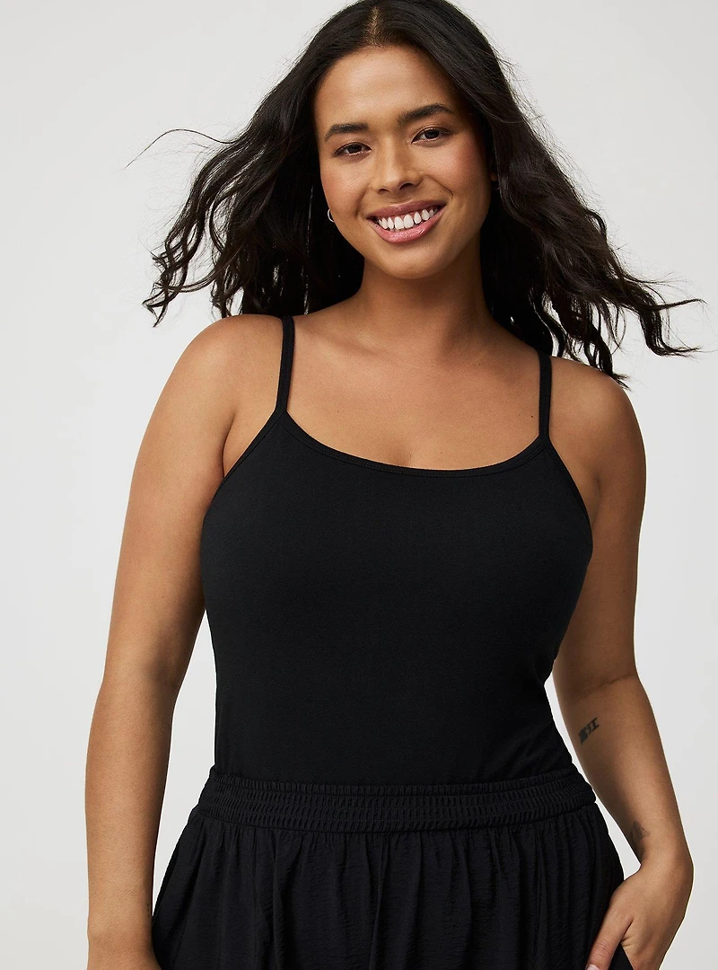 FOXY SCOOP NECK BUILT BRA CAMI