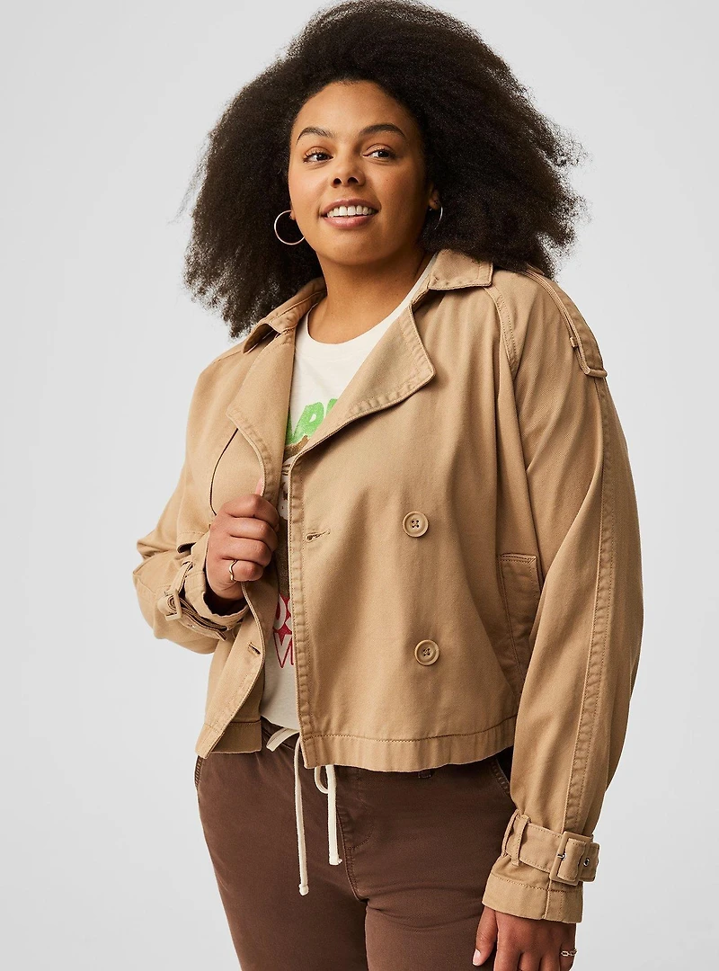 Lightweight Twill Crop Trench