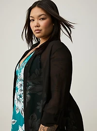 Sheer Button-Down Cover-Up