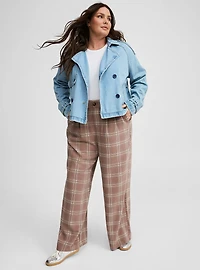 Lightweight Denim Crop Trench