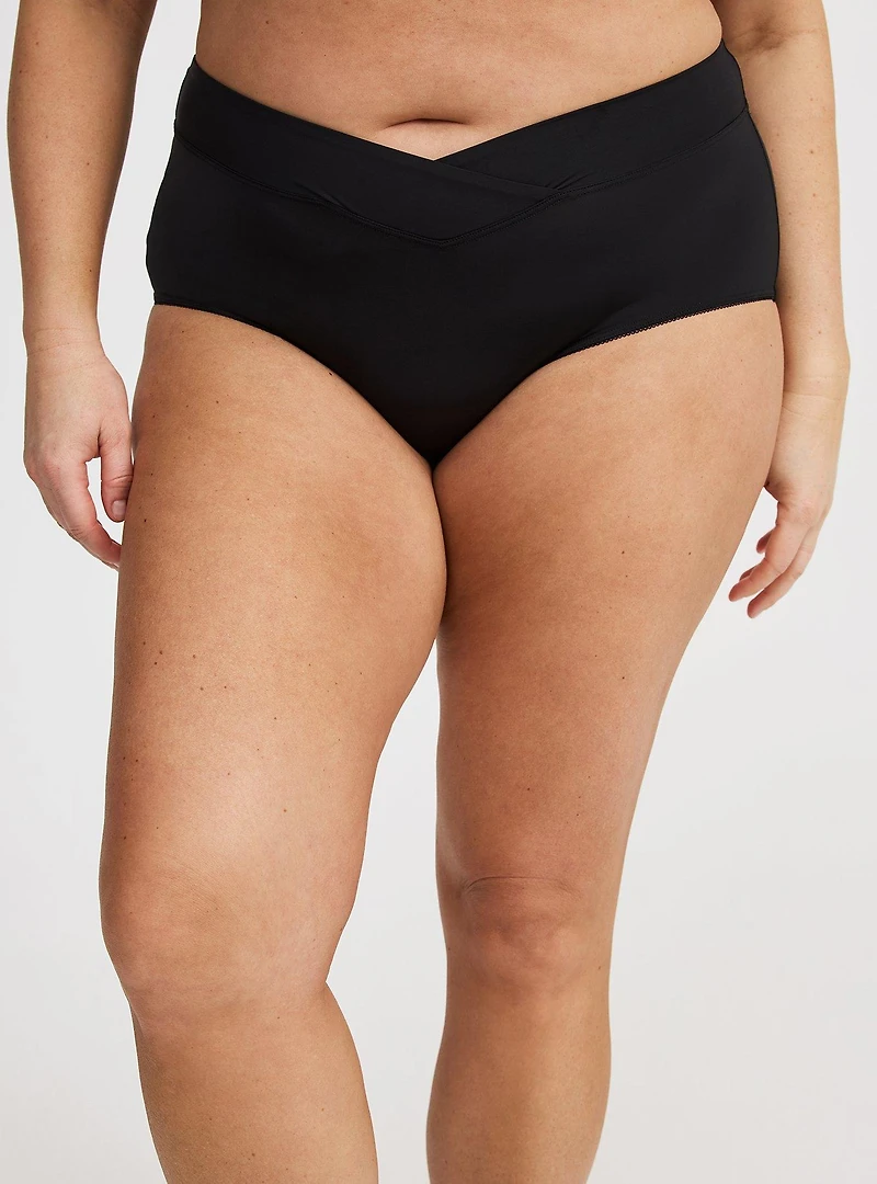 Cross-Front Mid-Rise Brief Panty