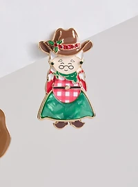 Western Mr. And Mrs. Claus Statement Earrings