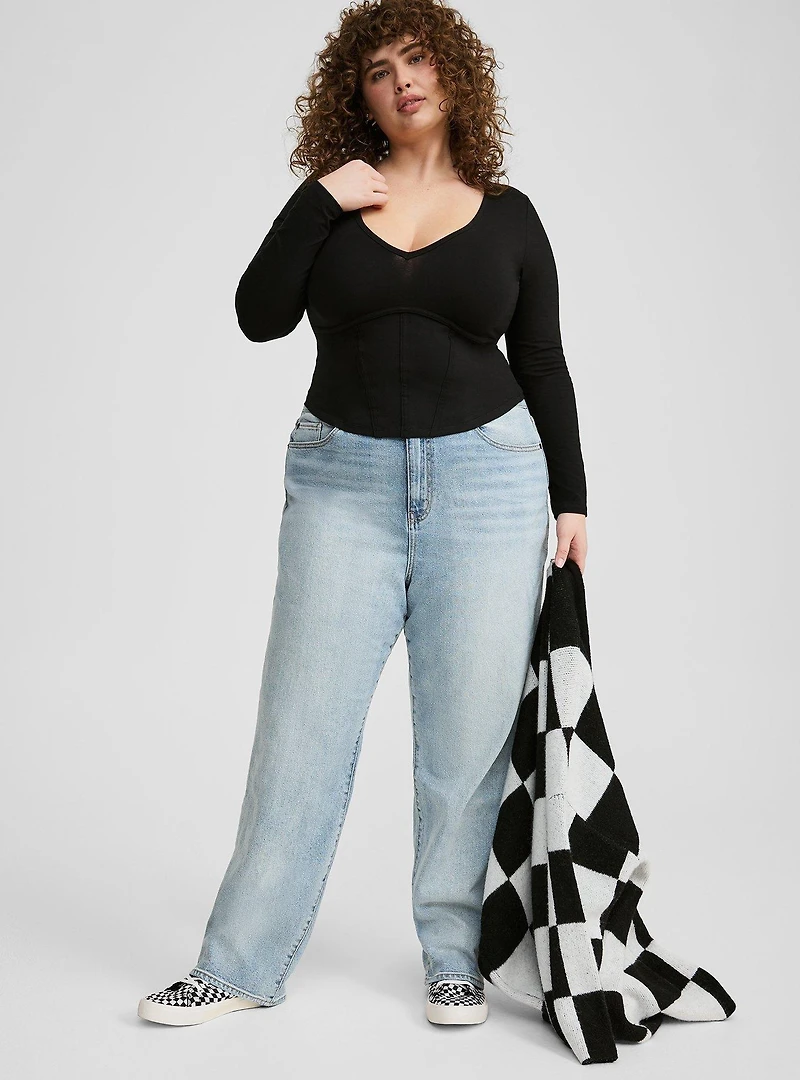 Foxy V-Neck Corset Top