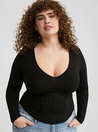 Foxy V-Neck Corset Top