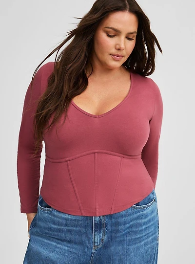 Foxy V-Neck Corset Top