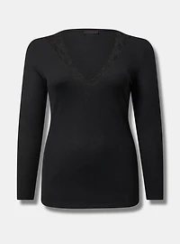 Waffle V-Neck Top