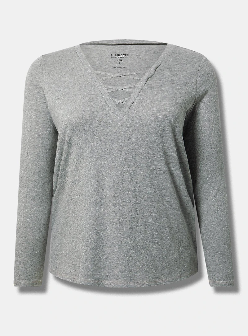 Super Soft Slub V-Neck Sleep Tee