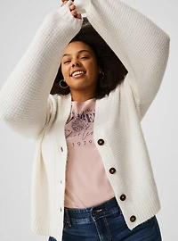 Drop Shoulder Textured Cardigan
