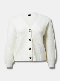 Drop Shoulder Textured Cardigan
