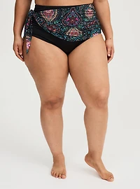 Asymmetrical Wrap Skirted Swim Brief