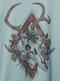 Deer Skull Oversized Fit Heritage Jersey Tunic Tee