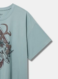 Deer Skull Oversized Fit Heritage Jersey Tunic Tee