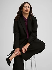 Classic Tailored Twill Blazer