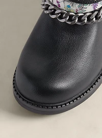 Buckle Chain Moto Bootie (WW