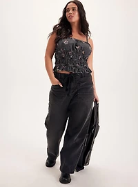 Festi Smocked Crop Cami