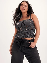 Festi Smocked Crop Cami