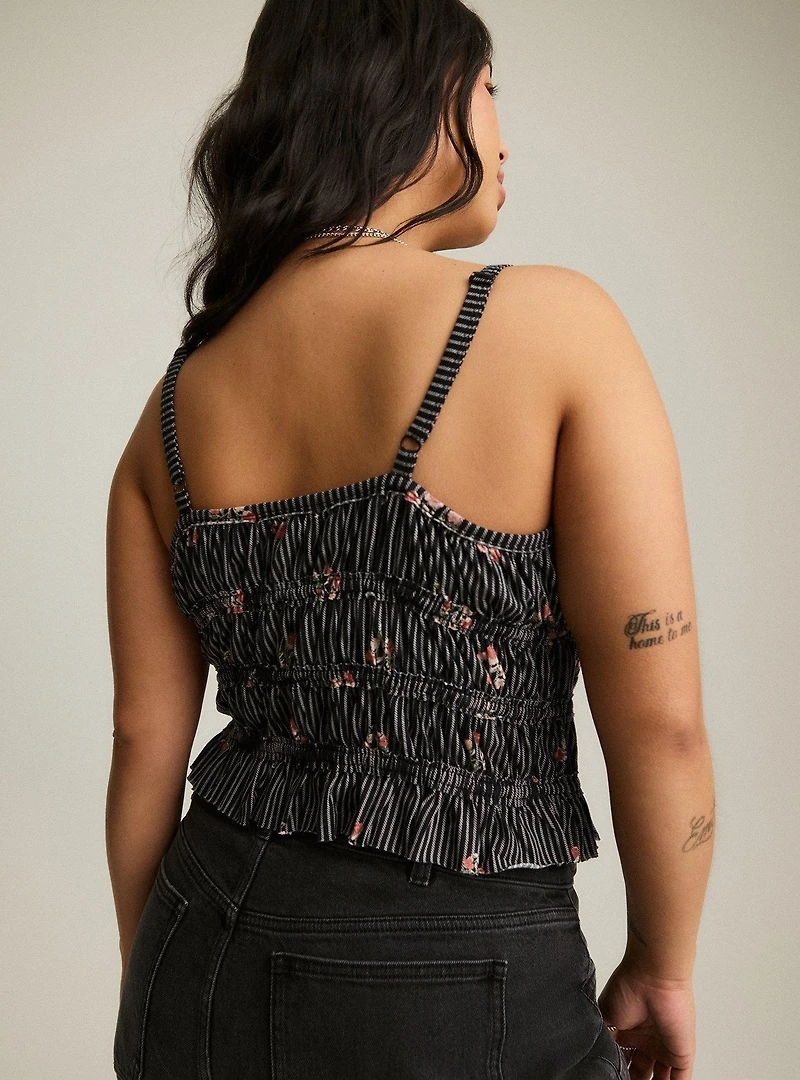 Festi Smocked Crop Cami