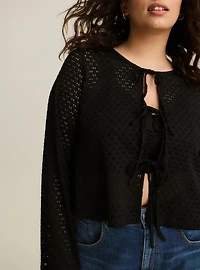 Festi Lace Tie-Front Crop Top