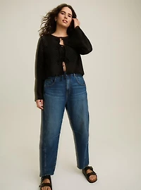 Festi Lace Tie-Front Crop Top