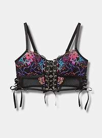 Lace-Up Longline Wire-Free Bralette
