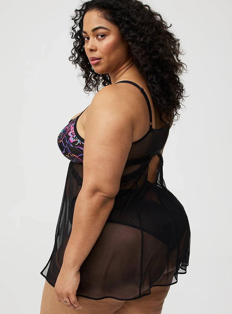 Floral Lace Fit And Flare Babydoll