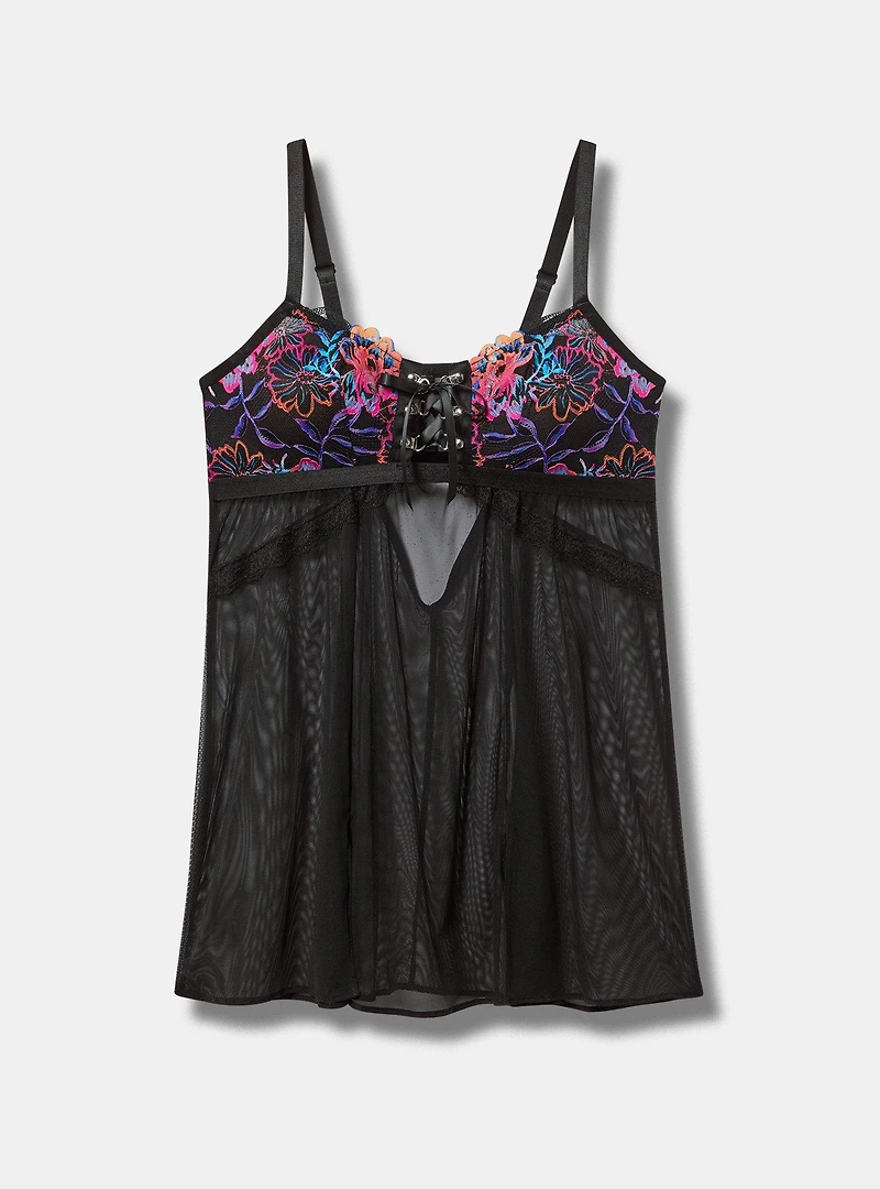 Floral Lace Fit And Flare Babydoll