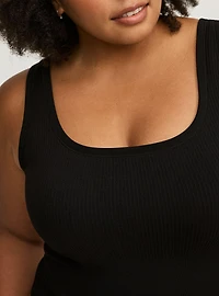 Lightly Lined Seamless Rib Square Bodysuit