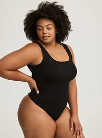 Lightly Lined Seamless Rib Square Bodysuit