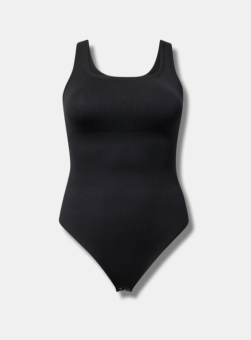 Lightly Lined Seamless Rib Square Bodysuit