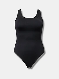 Lightly Lined Seamless Rib Square Bodysuit