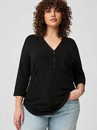 Vintage Slub V-Neck Top