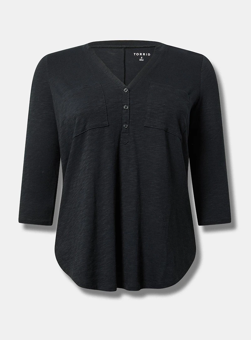 Vintage Slub V-Neck Top