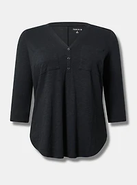 Vintage Slub V-Neck Top