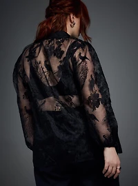 Nightfall Embroidered Mesh Top