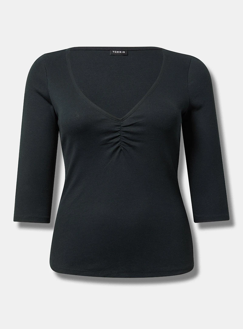 Ribbed V-Neck Top