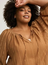 Chiffon Peasant 3/4 Raglan Blouse