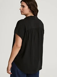Challis Dolman Button-Up Shirt