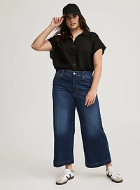 Challis Dolman Button-Up Shirt