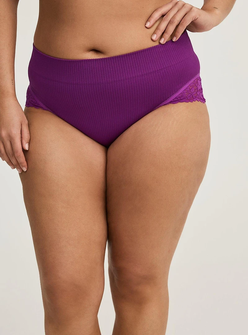 Seamless Rib Mid-Rise Brief Panty
