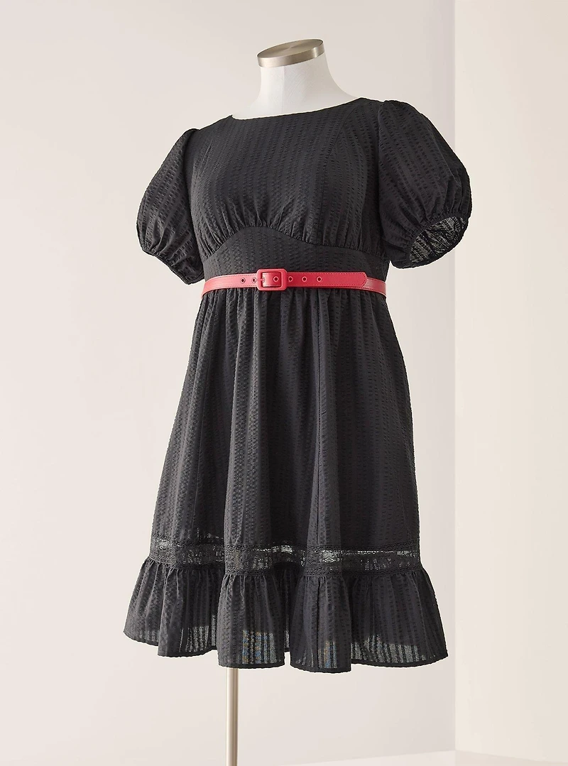 Retro Chic Seersucker Swing Dress