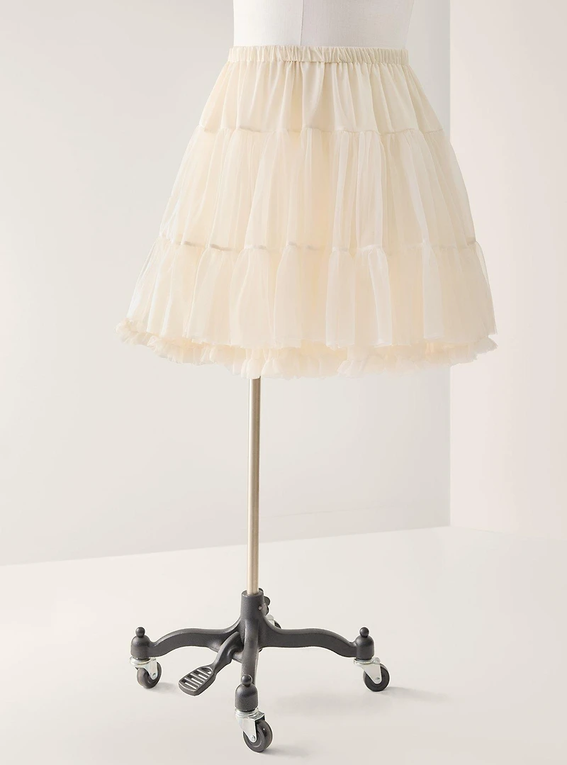 Retro Chic Crinoline Midi Skirt