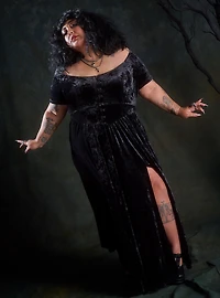 Nightfall Hook & Eye Velour Maxi Dress