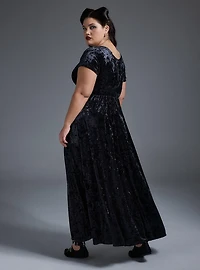 Nightfall Hook & Eye Velour Maxi Dress