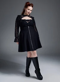 Nightfall Front-Zip Pinafore Dress