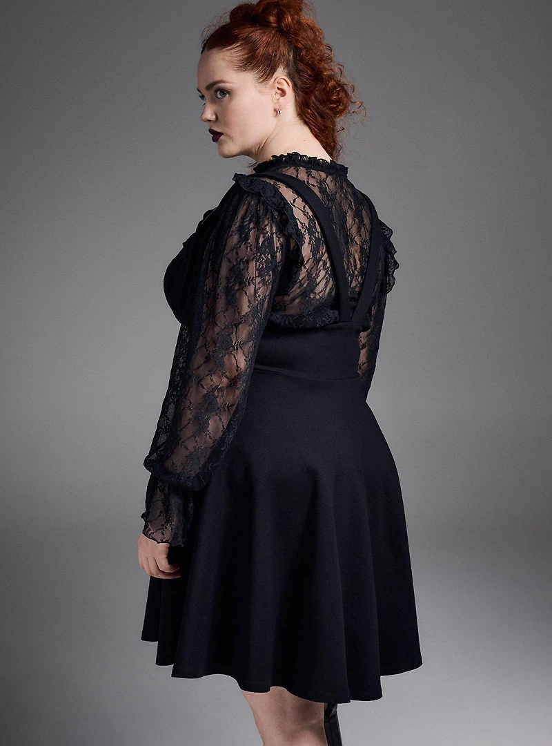 Nightfall Front-Zip Pinafore Dress