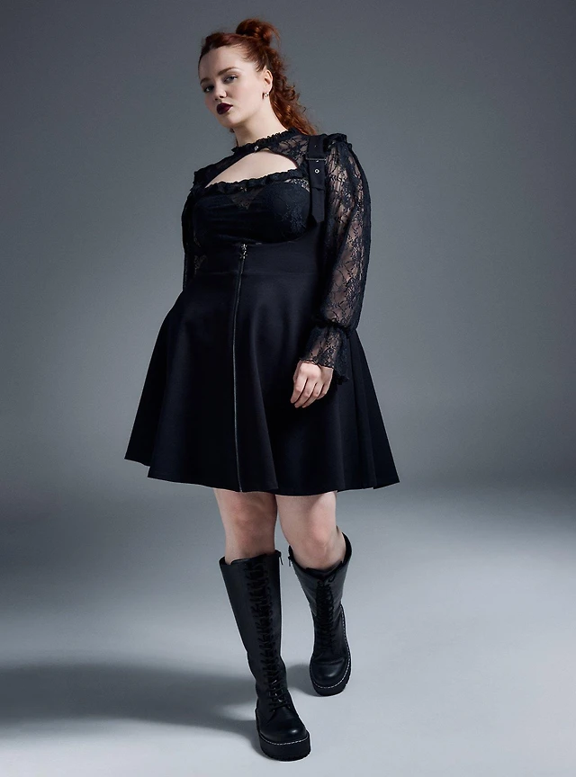 TORRID Nightfall Front-Zip Pinafore Dress | Connecticut Post Mall
