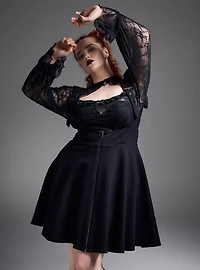 Nightfall Front-Zip Pinafore Dress