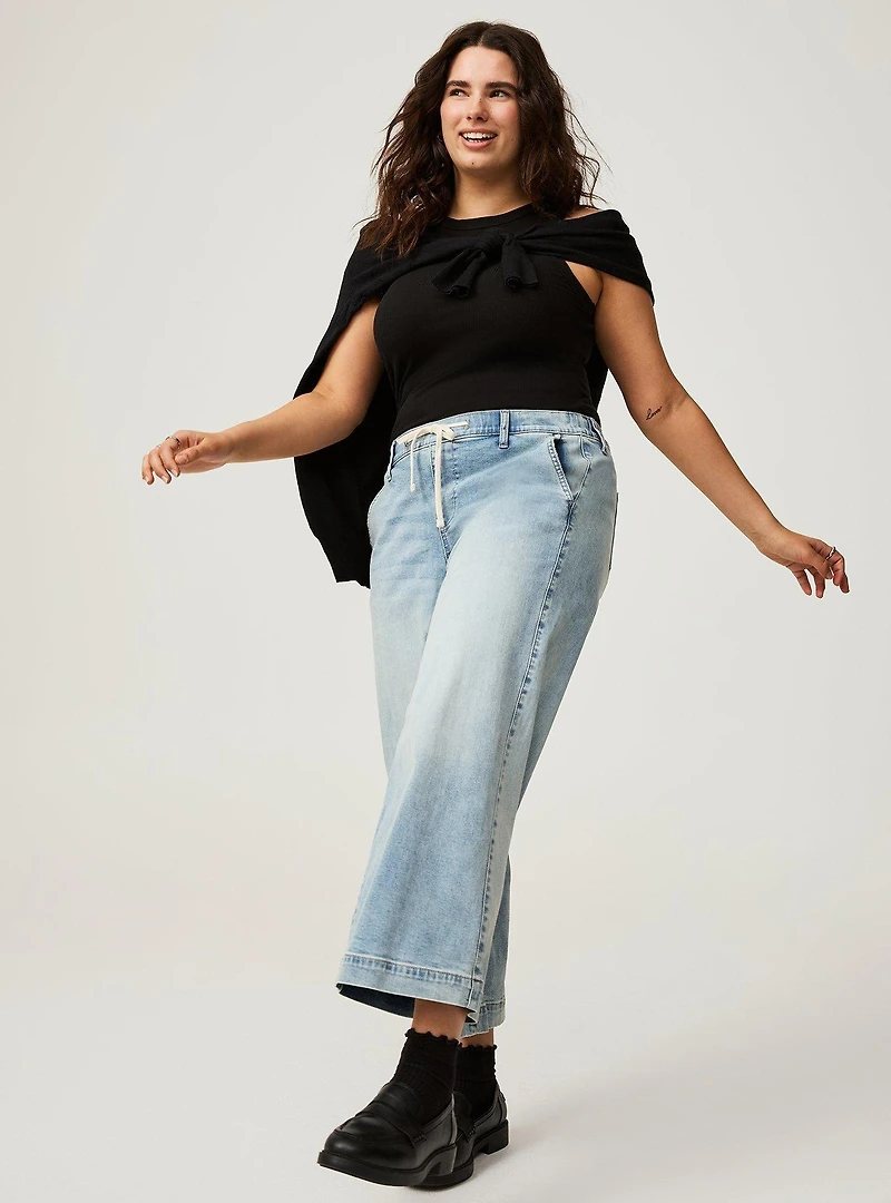Weekend Mid-Rise Ankle Wide Leg Jean