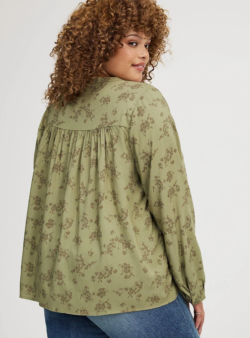 Relaxed Button-Front Blouse